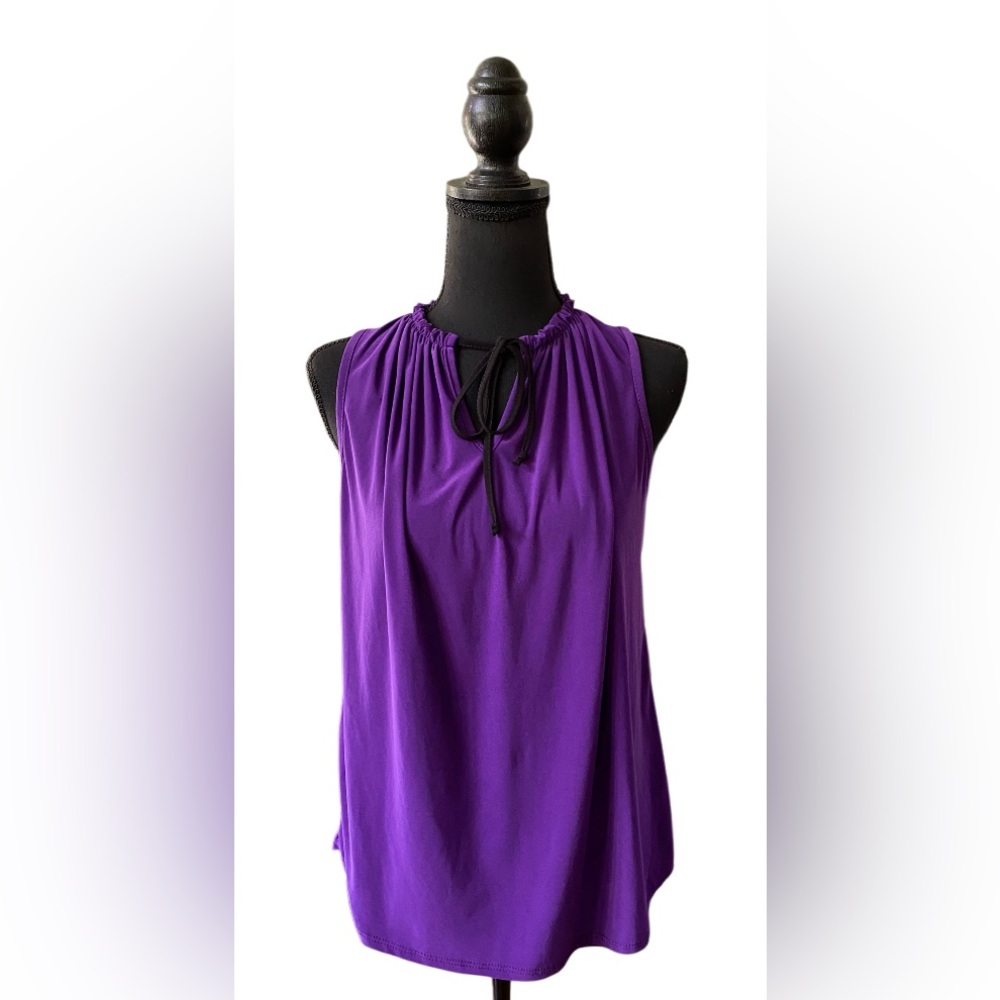 Tiffany & Grey: Purple Slinky Sleeveless Blouse